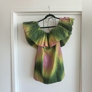 The Wolf Gang Mirador Mini Dress - Green Tie-dye - Size M - NWT